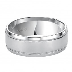 Comfort Fit Classic Wedding Band With Milgrain Bright Finish And Rolled Edges