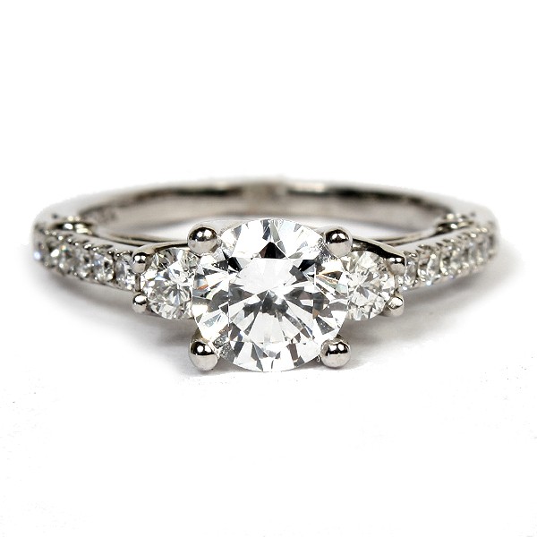 18K White Gold Diamond Semi-Mount Engagement Ring by Verragio (ENG-0397)