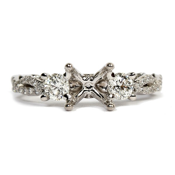 Diamond Three Stone Semi-Mount Engagement Ring by Verragio (INS-7055R)