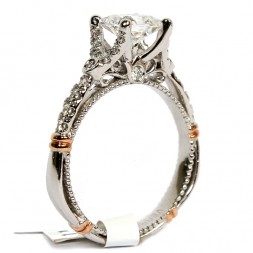 14K White and Rose Gold Diamond Semi-Mount Engagement Ring by Verragio (D126P0GOLD)