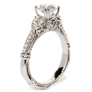 Parisian Three-Stone Diamond Semi-Mount Engagement Ring by Verragio (D128GOLD)