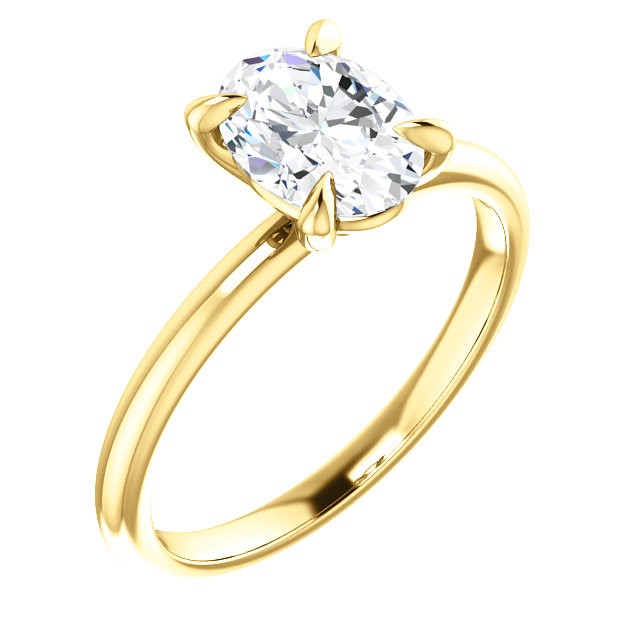 14kt Yellow gold 1.33 Ct Oval Moissanite Engagement Ring