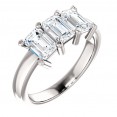 Three Emerald Cut 1 3/4 CTTW  Diamond Ring