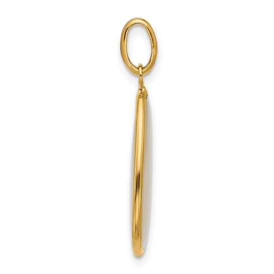 Herco 14K Polished Mother of Pearl Pendant (carabiner clasp/pearl sold separately)
