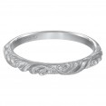 Diamond Wedding Band With Satin Finished Floral Carving Detail Highlighted With Diamonds To Match Engagement Ring 31-V10