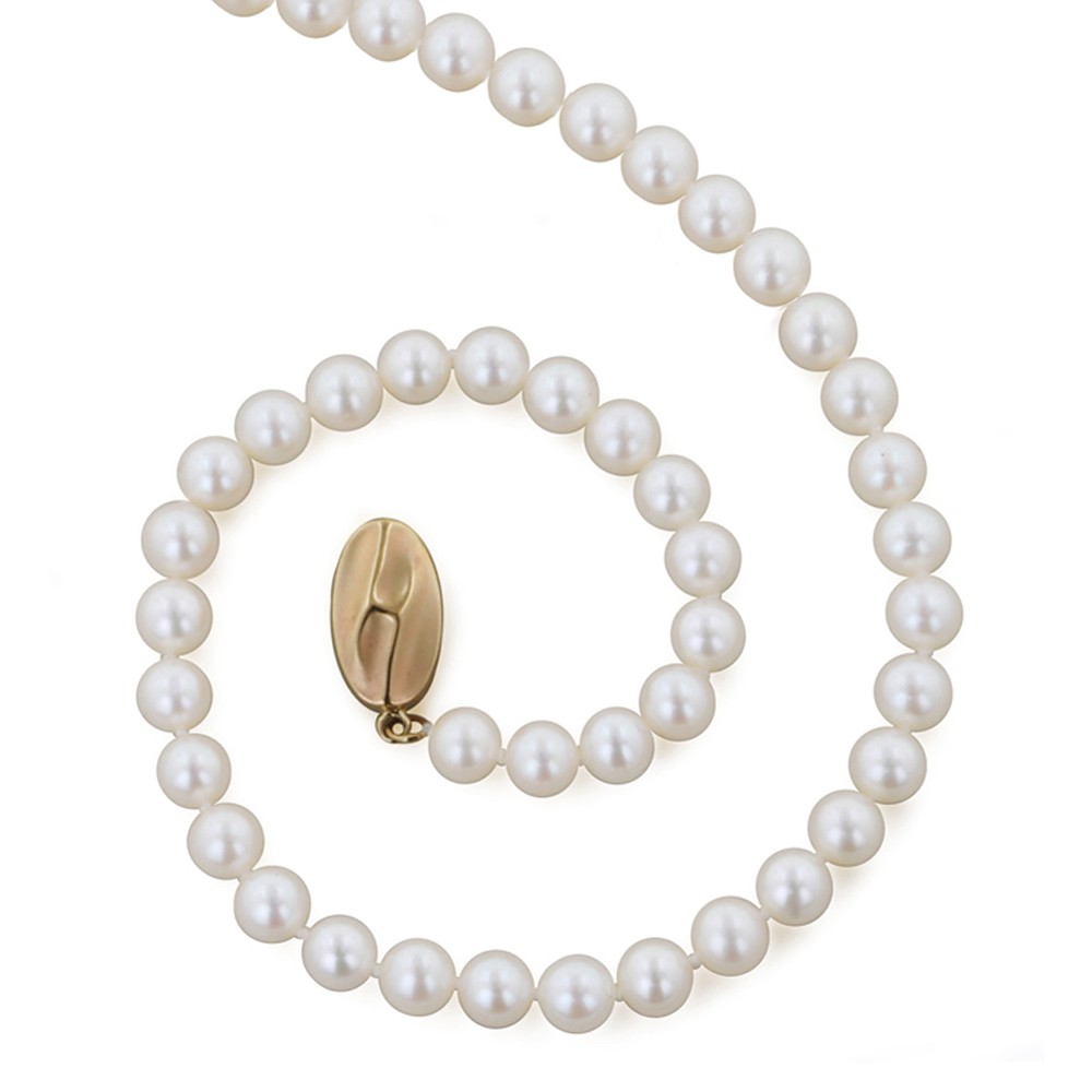 14K 5+MM White Freshwater Cultured Pearl 18