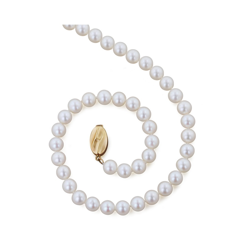 14K 6+MM White Freshwater Cultured Pearl 18