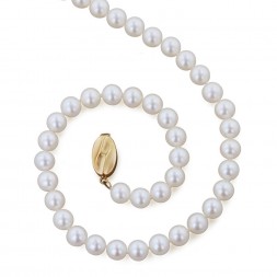 14K 6+MM White Freshwater Cultured Pearl 20