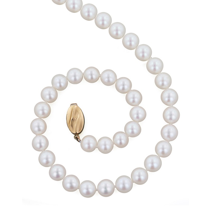 14K 7+MM White Freshwater Cultured Pearl 16