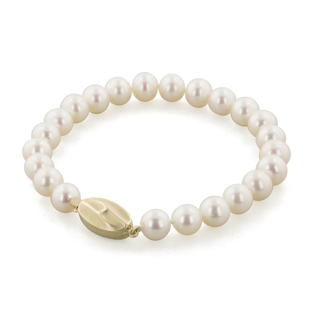 14K 7+MM White Freshwater Cultured Pearl 7