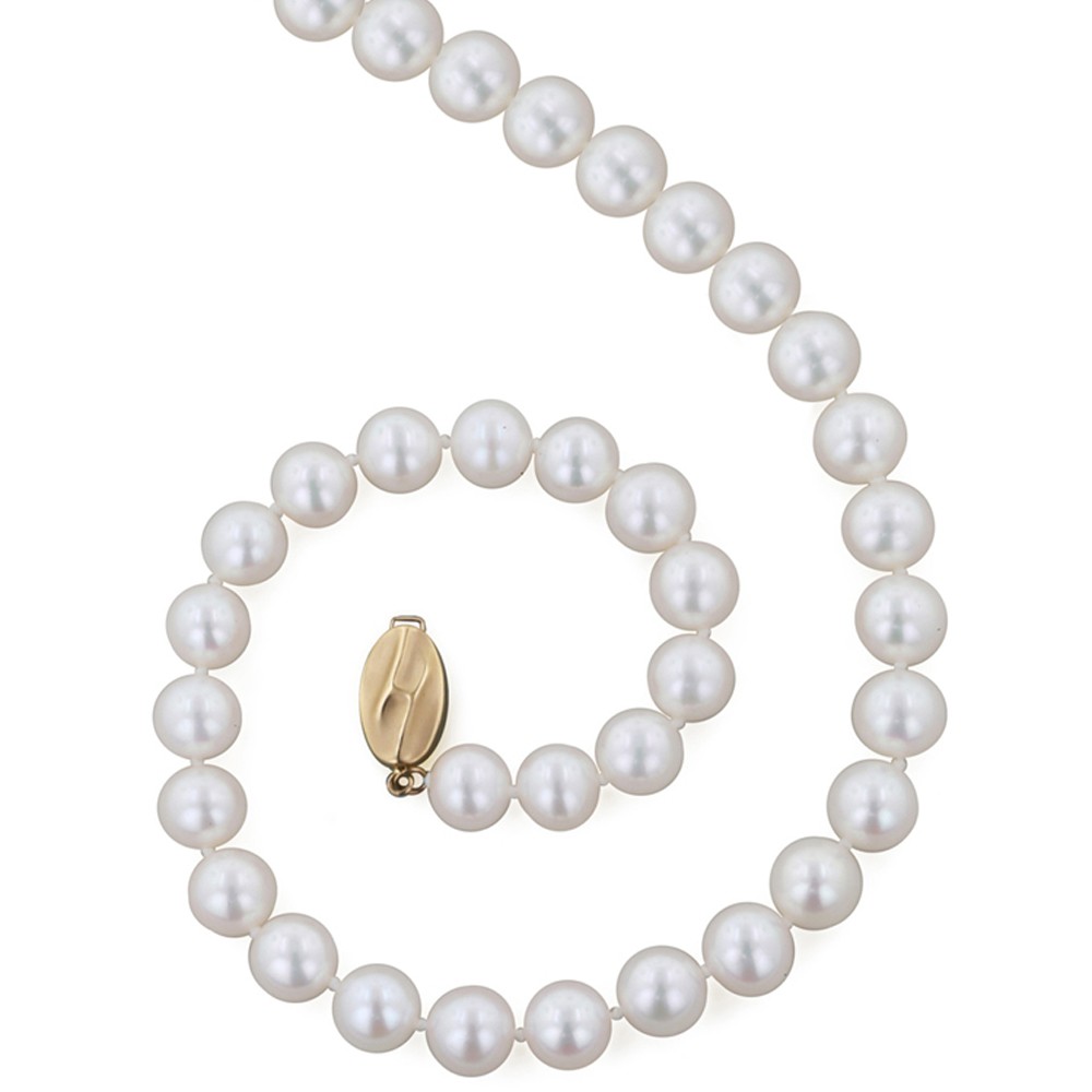 14K 8+MM White Freshwater Cultured Pearl 18