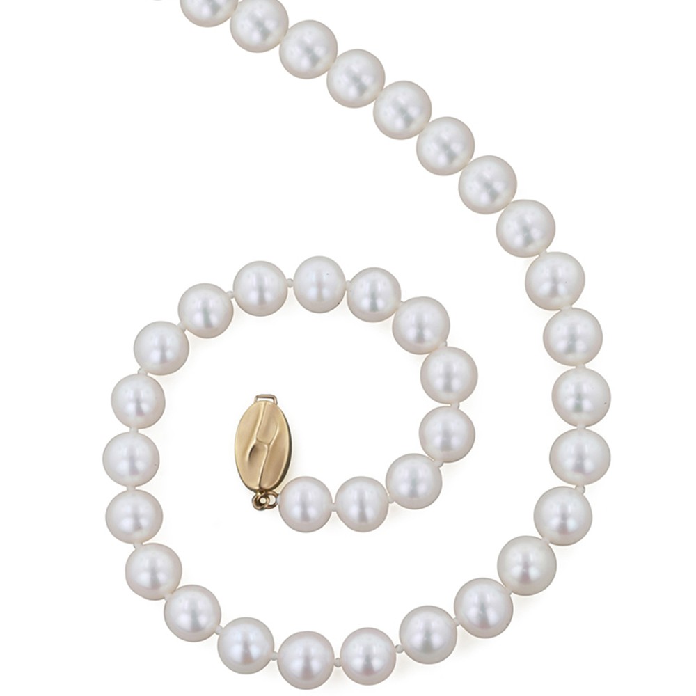 14K 9+MM White Freshwater Cultured Pearl 18