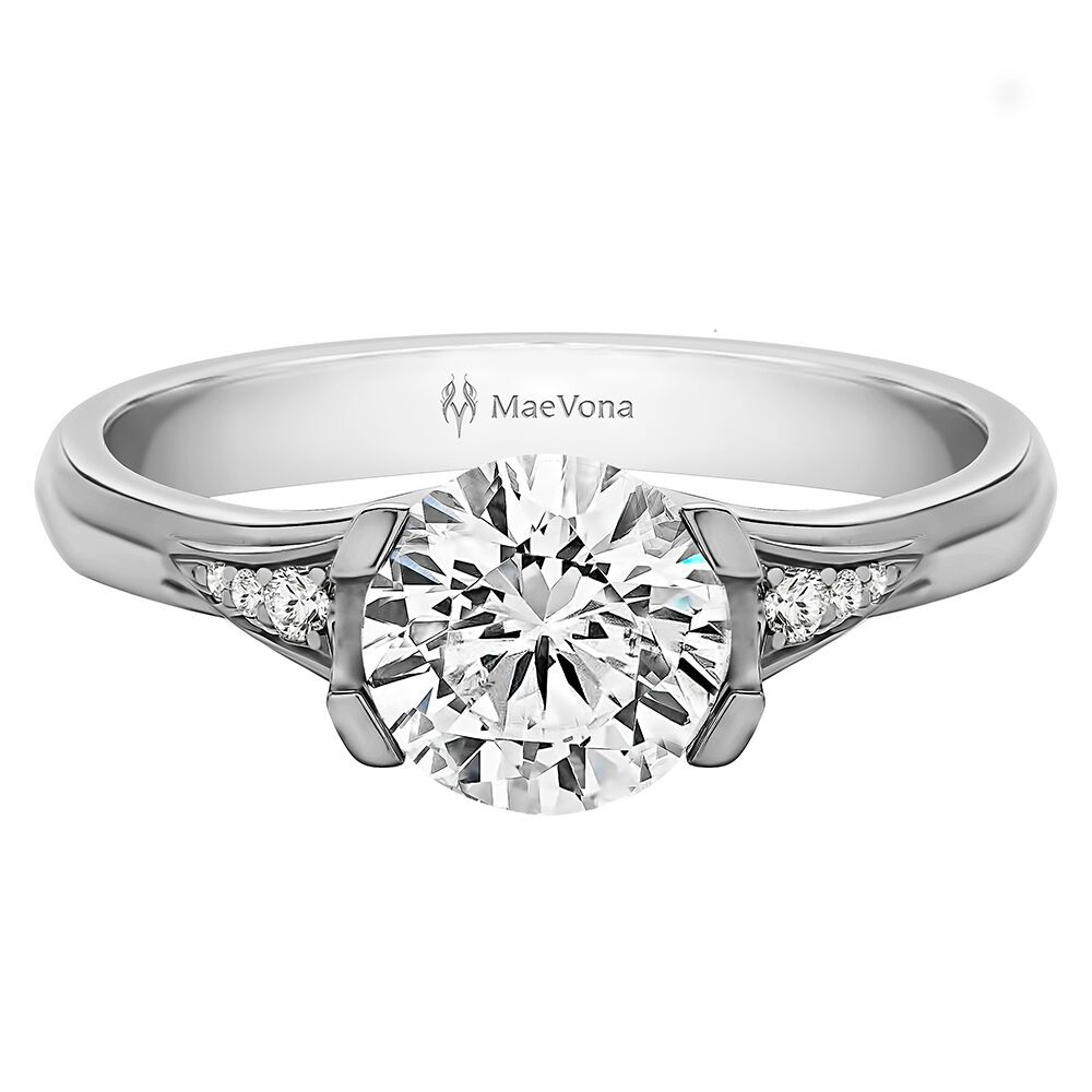 EORSA ROUND PAVE ENGAGEMENT WITH 0.40ct H-SI ROUND CENTER