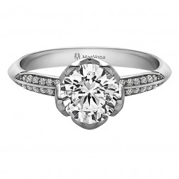 BLUEBELL ROUND PAVE ENGAGEMENT WITH 0.40ct H-SI CENTER STONE