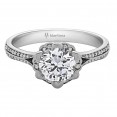 IRIS PAVE ROUND ENGAGEMENT WITH 0.40ct H-SI ROUND CENTER