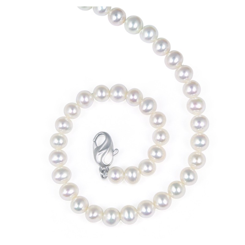 Sterling Silver 6-7MM White ASP Freshwater Cultured Pearl 16