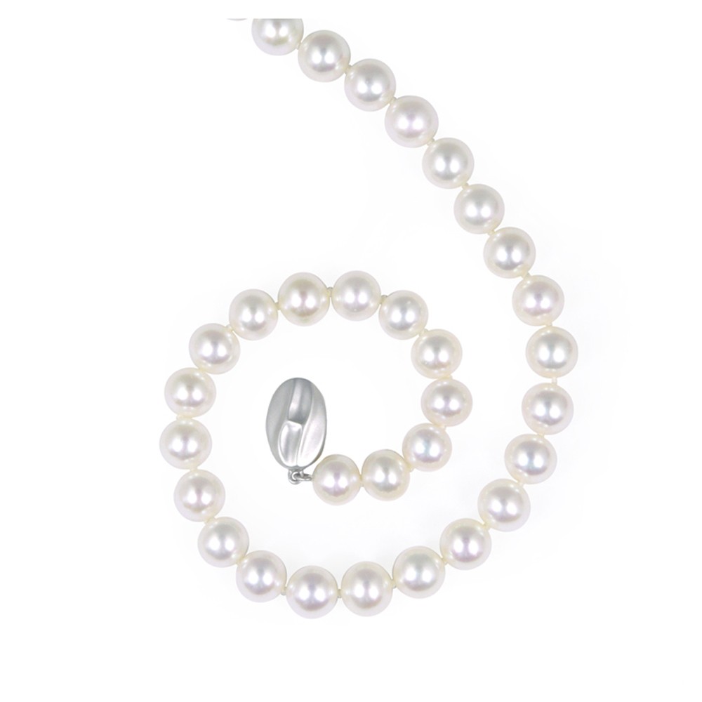 Sterling Silver 8-9MM White ASP Freshwater Cultured Pearl 16