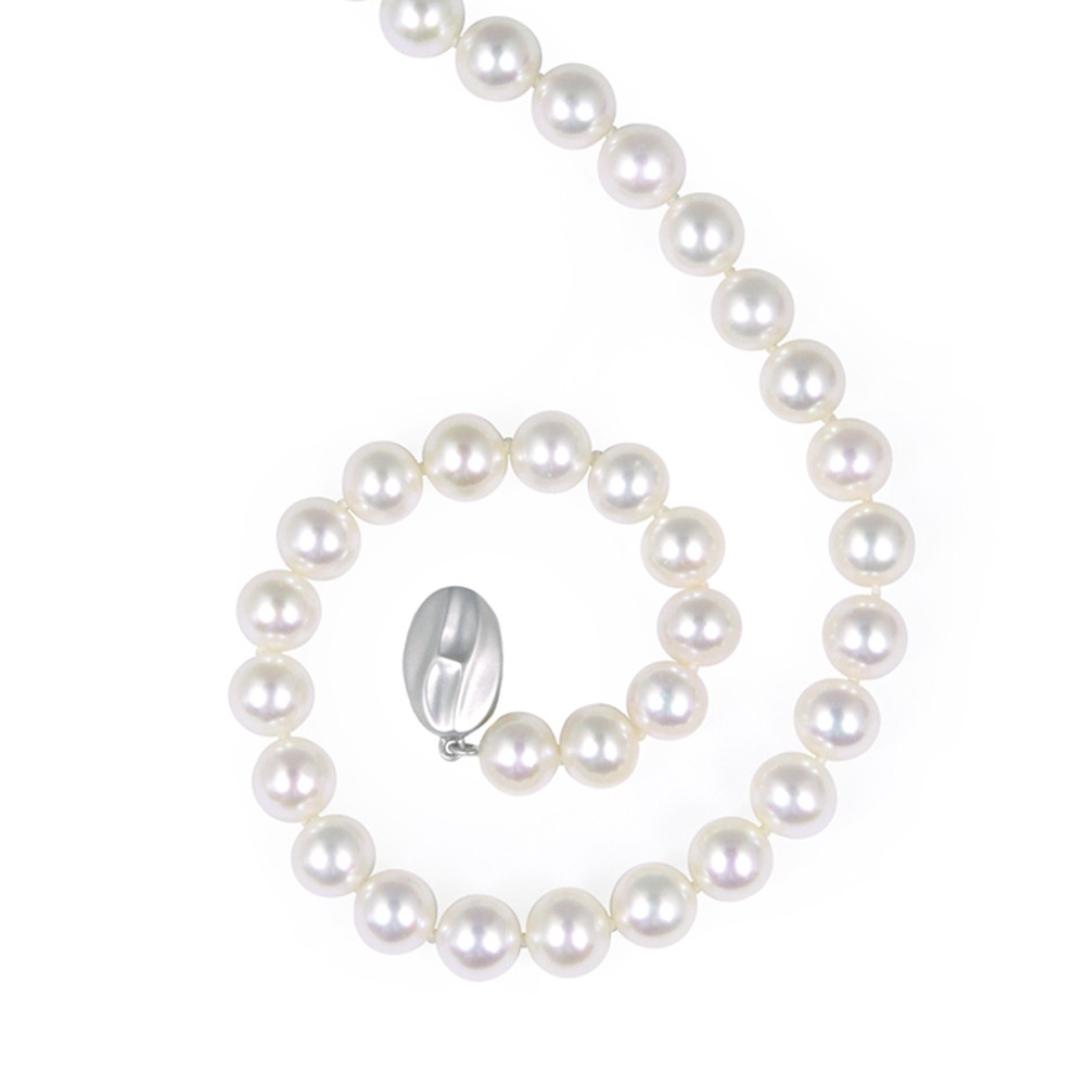 Sterling Silver 8-9MM White ASP Freshwater Cultured Pearl 18