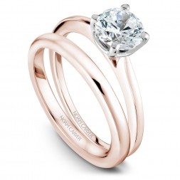 Noam Carver Rose And White Gold Engagement Ring With Round Centerpiece