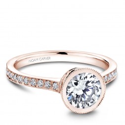 Noam Carver Rose Gold Engagement Ring With 40 Round Diamonds