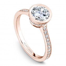 Noam Carver Rose Gold Engagement Ring With 40 Round Diamonds