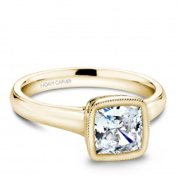 Noam Carver Yellow Gold Engagement Ring With 18 Diamonds