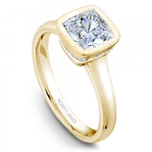 Noam Carver Yellow Gold Engagement Ring With 18 Diamonds