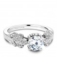 Noam Carver White Gold Floral Engagement Ring With Round Centerpiece And 34 Round Diamonds