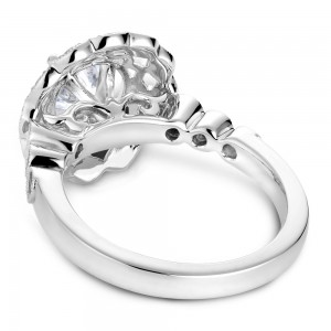 Noam Carver White Gold Engagement Ring With Floral Halo And 18 Round Diamonds