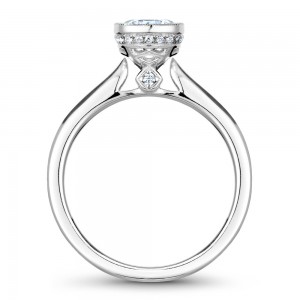 Noam Carver White Gold Engagement Ring With 22 Diamonds And Milgrain Detailing
