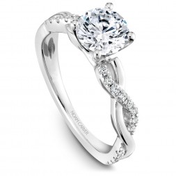 Noam Carver White Gold Engagement Ring With Twist Band And 24 Round Diamonds