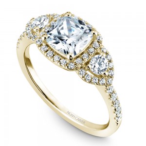 Noam Carver Yellow Gold Engagement Ring With 50 Diamonds