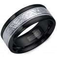 A Black Cobalt Torque Band With A Hammered White Gold Inlay.