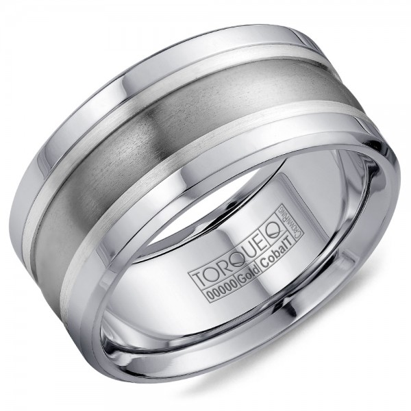 A Torque Ring In White Cobalt, Silver And Titanium.
