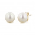 14K 5+MM White Freshwater Cultured Pearl Earrings