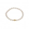14KY Stretch Bracelet with 7-9mm Freshwater Cultured Pearl with Center Gold Bead