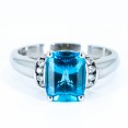 Blue Topaz and Diamomd Ring (.14ctw)