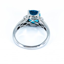 Blue Topaz and Diamomd Ring (.14ctw)