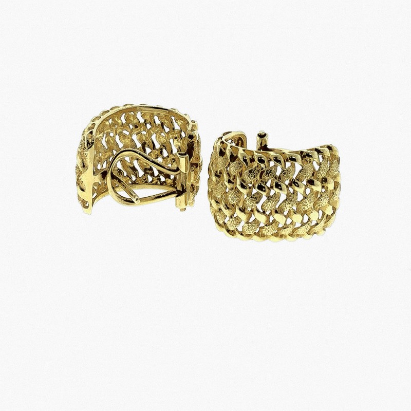 Basketweave Gold Earrings