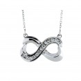 14 Kt White Gold DIamond Infinity Heart Necklace (.20ctw)