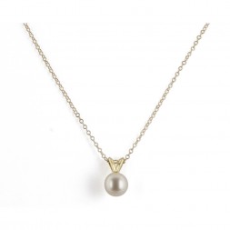 14K 7+MM White Freshwater Cultured Pearl 16
