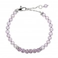 Sterling Silver Lilac 5+MM Potato FWCP and Crystal 6