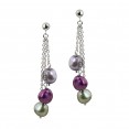 Sterling Silver 8-9mm Grapevine Baroque Freshwater Cultured Pearl Dangle Earrings