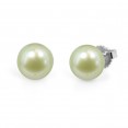 Freshwater Cultured Pearl Stud Earring Sterling Silver 9-9.5mm Mint Button