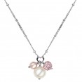 Sterling Silver Wht/Rose 4.5-9MM Potato FWCP and Crystal NK 14