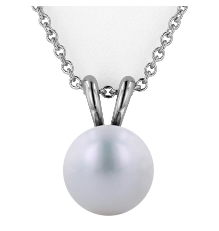 Sterling Silver 10-10.5MM White Freshwater Cultured Pearl Pendant