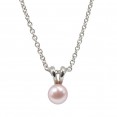 Sterling Silver 5.5+mm Blush Freshwater Cultured Pearl Pendant on 14