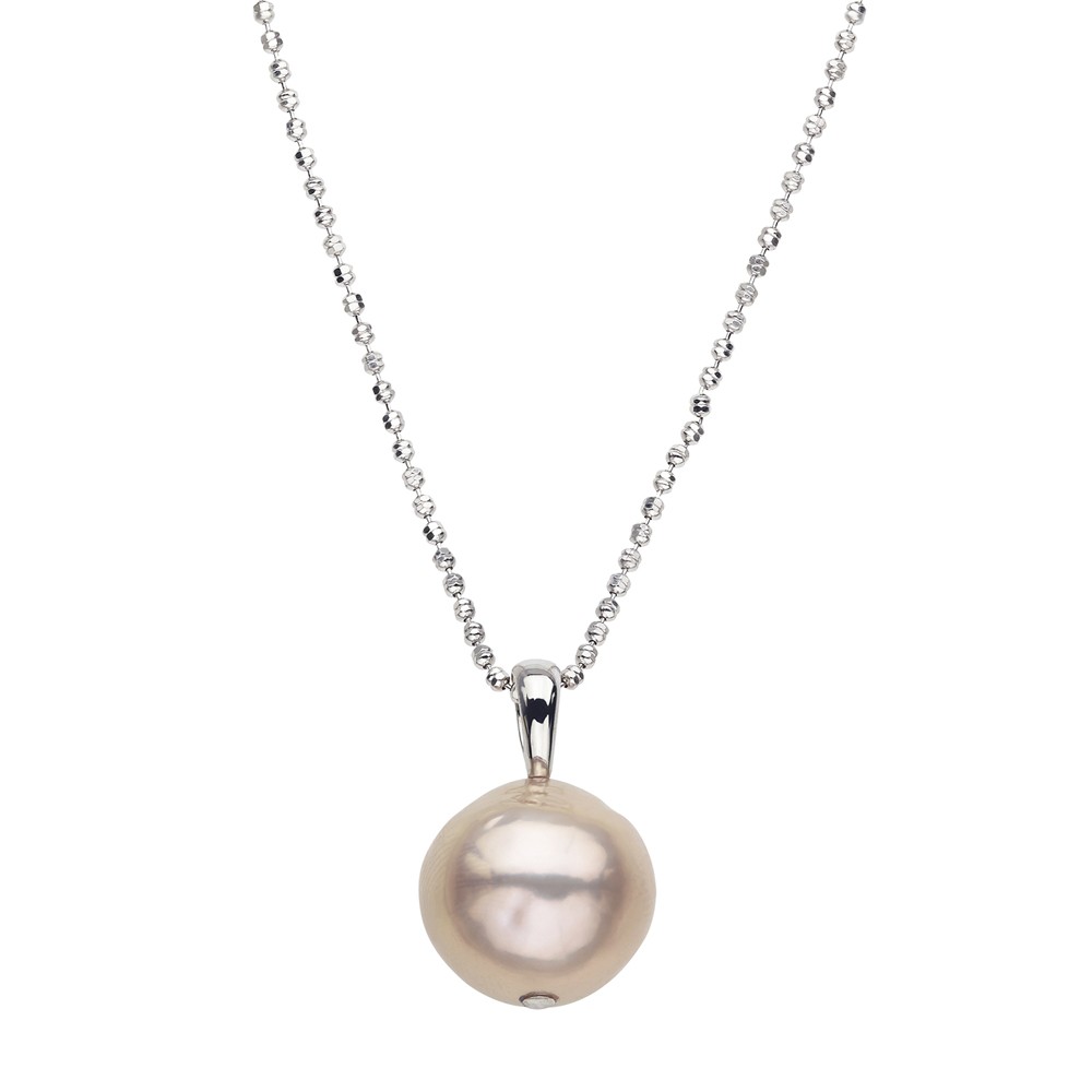 Sterling Silver 14-15MM Ming Freshwater Cultured Pearl Pendant 18