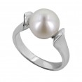 Sterling Silver 10-10.5MM Chocolate Freshwater Cultured Pearl Ring