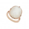Bronze White Mother of Pearl Doublet Ring